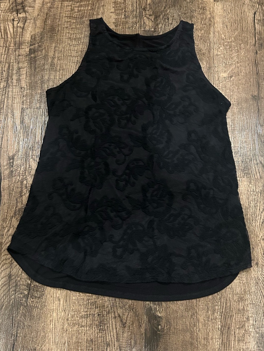 Maurices Black Sleeveless Lace Tank Top
